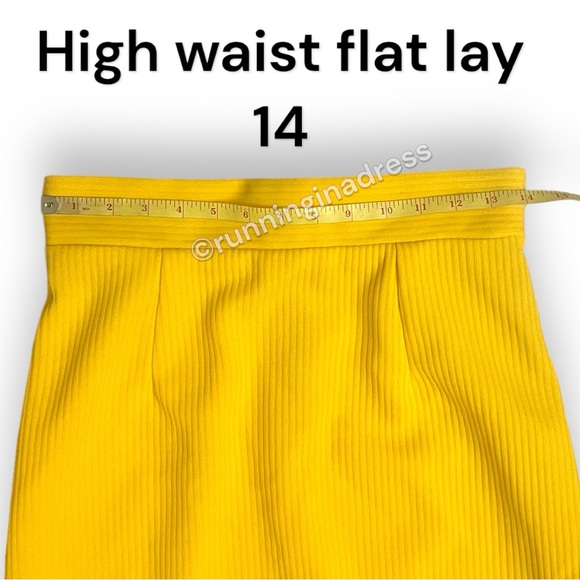 Vintage 70’s Yellow High Waisted Double Side Slit Maxi Skirt See Measurement - Picture 16 of 16